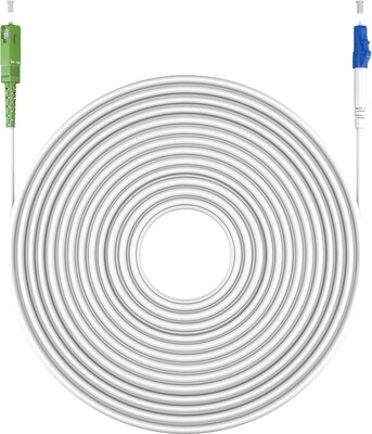 Fiber kábel LC-SC/APC, 25m Simplex OS2(9/125µm), LSOH, G657.A2, ohybný, 3mm, biely
