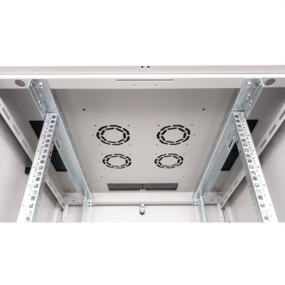 19" Rack na podlahu 22U, 1125x800x800mm (HxWxD), BASIC, sklenené dvere, sivý