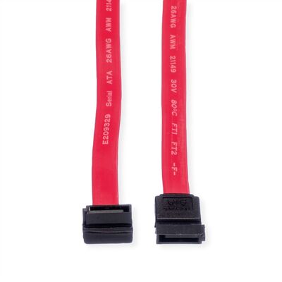 Kábel SATA II M/M 0.5m, zahnutý, 3 Gbit/s, červený