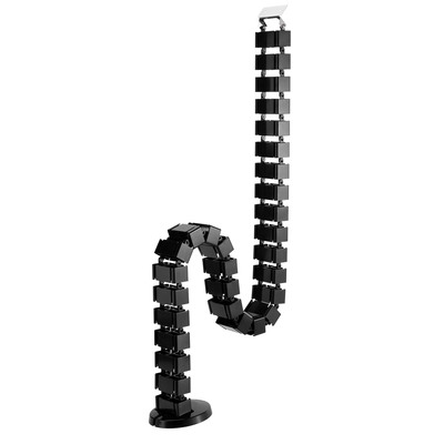 Káblový organizér CUBE "chrbtica", 4 komorový, 128cm, montáž k stolu, čierny