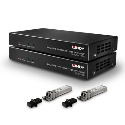 Predĺženie HDMI cez Fibre Optic do 1000m LC OS2 / do 300m LC OM3, IR, RS-232, HDMI 2.0, 4K@60Hz, 18G