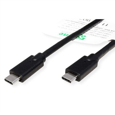 Kábel USB 3.2 Gen 2x2, Typ C CM/CM 2m, 20Gbps, PD 100w 20V5A, čierny, TPE, Eko balenie