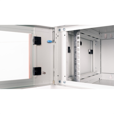 19" Rack na stenu 4U, sivý, 290x600x450mm (HxWxD), odnímateľné bočnice