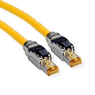 S/FTP (PiMF) Patchkábel LSOH 3m drôt cat.8.1, žltý, Cu, 40GBit/s, C8 (Class G)