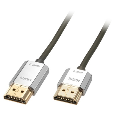 Kábel HDMI M/M 4.5m, Ultra High Speed+Eth, 4K@60Hz, HDMI 2.0, 10.2G, G, sivý, jednosmerný, Aktívny