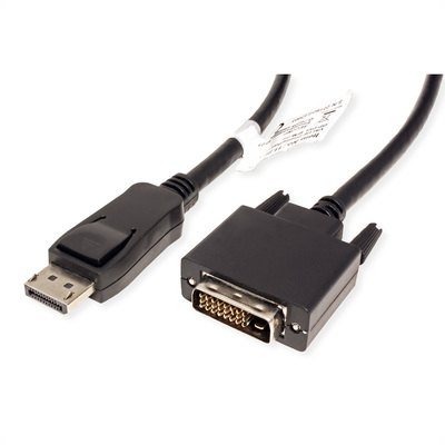 Kábel DisplayPort na DVI-D M/M 2m, jednosmerný, max. 1920x1200@60hz, čierny