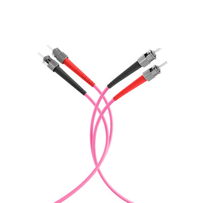 Fiber kábel ST-ST, 2m Duplex OM4(50/125µm), LSOH, 3mm, fialový