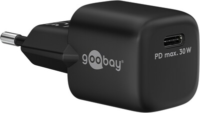 Nabíjačka USB 230V 1port, 1xUSB Typ C, 30W, Power Delivery, Fast Charge, Nano, čierna