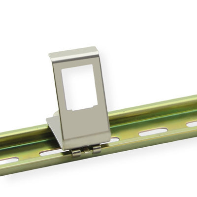 Držiak na DIN lištu, 1x Keystone, celokovový