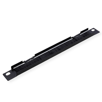 10" Panelová záslepka, prechodka s kefkami, 0.5U, čierna