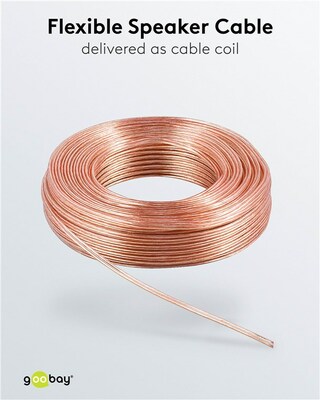 Reproduktorový kábel audio 2x0.75mm², 50m, pomedený, transparentný