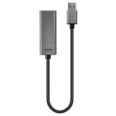 Adaptér USB 3.2 Gen 1 na RJ45 (2.5 Gigabit Ethernet), 13cm, čierny/sivý