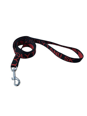 Vodítko s logom Z POLYTANU SK s uškom, 25mm/130cm, chrómová karabína, čierno-červená