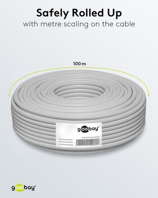 Kábel koax. návin 100m, RG59, 75 Ohm, 4x tienený, 120 dB, 6.9mm, CCS, biely