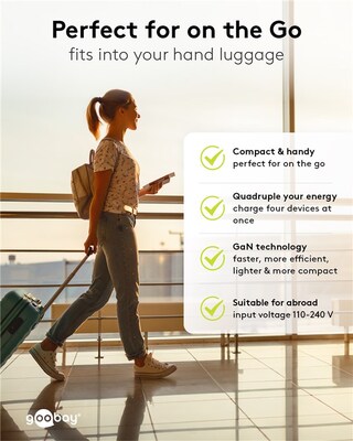 Nabíjačka USB 230V 4port, 1xUSB A, 3xUSB Typ C, 68W, Power Delivery, GaN, čierna