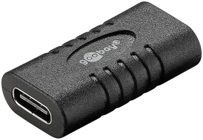 Adaptér USB 3.1 CF/CF (spojka) - A samica / A samica, čierny, celozapustené konektory