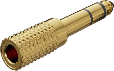 Adaptér 3.5mm stereo/6.35mm stereo F/M, Gold, 10ks/bal