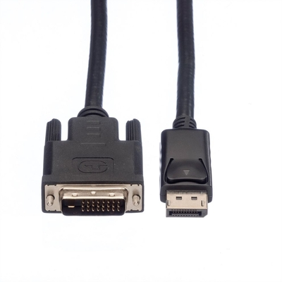 Kábel DisplayPort na DVI-D M/M 2m, jednosmerný, max. 1920x1200 @60Hz, LSOH, čierny