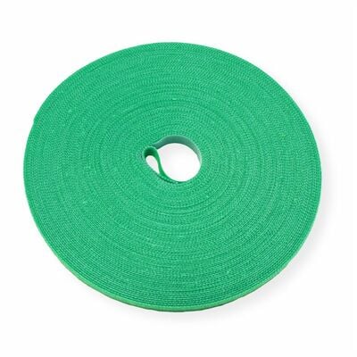 Káblový organizér suchý zips 25m návin, zelená farba, šírka 10mm
