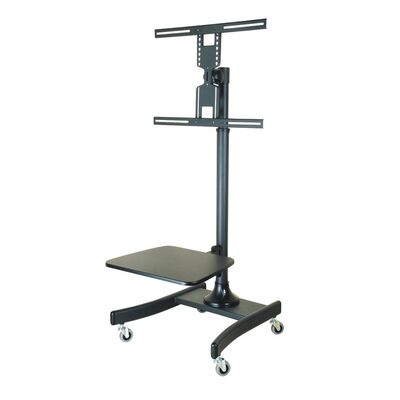 Držiak na kolieskach pre TV 27-47", s policou, výška 103-163cm, max 35kg, VESA do 600x400, čierny