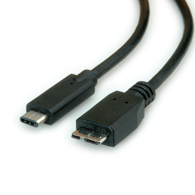 Kábel USB 3.1 Typ C CM/MICRO-B(3.0) 1m, Super Speed, čierny