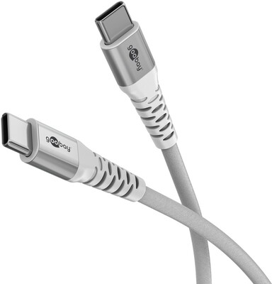 Kábel USB 2.0 Typ C CM/CM 1m, High Speed, Power Delivery 60w 20V3A, textilný oplet, biely