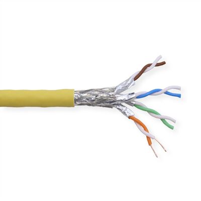 S/FTP (PiMF) drôt LSOH 500m cat.8.2, CPR Dca, AWG22, 2000Mhz, 40GBase-T, žltý, meď, Draka