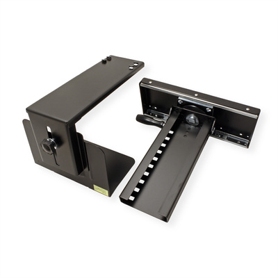 Držiak PC pod dosku stola, max 30kg, pre PC široké 134-254mm, výška 390-540mm, otočný, čierny
