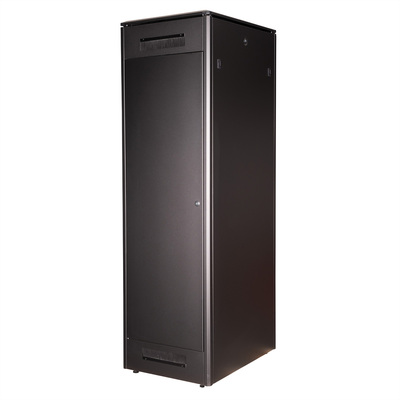 19" Rack na podlahu 47U, 2276x600x800mm (HxWxD), PRO, sklenené dvere, čierny