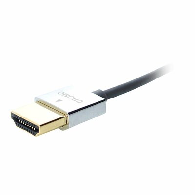 Kábel HDMI M/M 1m, Ultra High Speed+Eth, 4K@60Hz, HDMI 2.0, 18G, G pozl. kon., sivý, Slim, Cromo