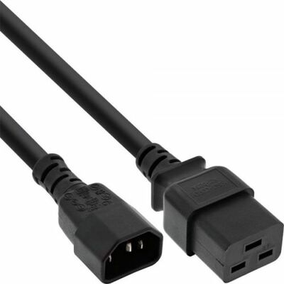 Kábel sieťový 230V C14 - C19, 2m, 1.50mm², 10A, čierny