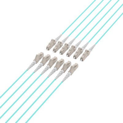 Optický trunk kábel 20m LC/LC, 12 vlákien, 50/125µm, OM3, LSOH, 5.8mm, tyrkysový/čierny