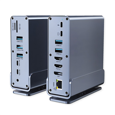Dokovacia Stanica USB Typ C,2xHDMI,DisplayPort,5xUSB-A,2xUSB-C,LAN,čítačka,audio,PD100W,4K@60Hz,0.1m