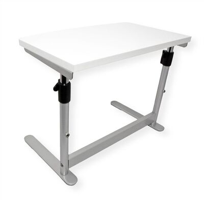 Stolík pre laptop / tlačiareň malý, max 10kg, 39/49x50x39cm (HxWxD), výškovo nastaviteľný, biely