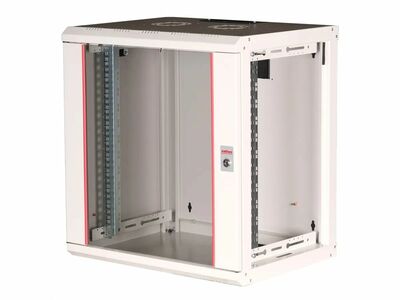 19" Rack na stenu 12U, sivý, 505x600x450 mm (HxWxD), RAL 7035, PRO, odnímateľné bočnice