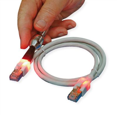 S/FTP (PiMF) Patchkábel LSOH 1m cat.6, sivý, CCA, LED saCon