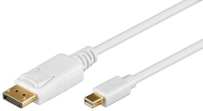 Kábel DisplayPort mini/DP M/M 1m, 4K@60Hz, DP v1.2, 21.6Gbit/s, čierny, pozl. konektor