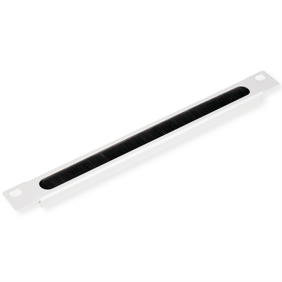 10" Panelová záslepka, prechodka s kefkami, 0.5U, sivá