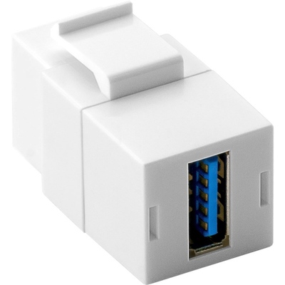 Modul USB 3.0 A/A, Keystone, biely