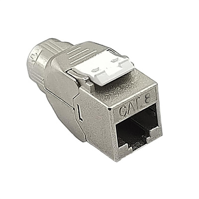 Konektor Keystone cat.8.1, tienený, strieborný, beznástrojový (toolless), SLIM