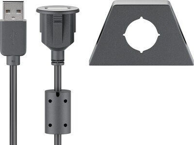 Kábel USB 2.0 A-A M/F 0.6m, High Speed, predlžovací, čierny, KLIP2