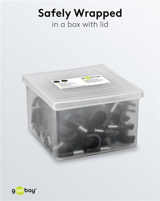 Káblová úchytka 16mm, čierna, 100ks/bal