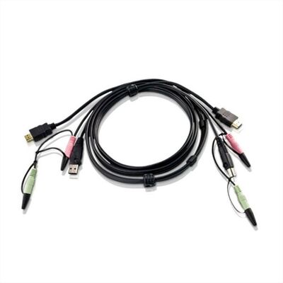 Sada káblov pre KVM HDMI M/M, USB-A M, USB-B M, 4x 3.5mm jack Audio, 1.8m