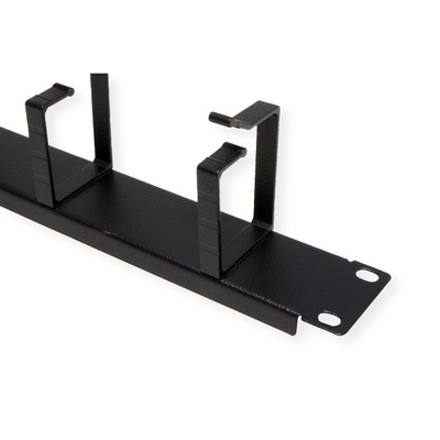 19" Panel vyväzovací, organizér, lišta 5x oko (Typ G) 60mm, kovový, čierny RAL9005