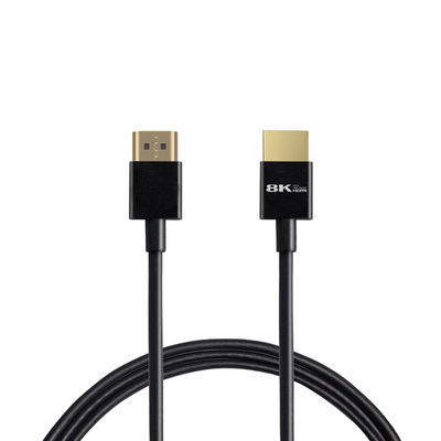 Kábel HDMI M/M 1m, Ultra High Speed+Eth, 8K@60Hz, HDMI 2.1, pozl. konektor, čierny, Slim