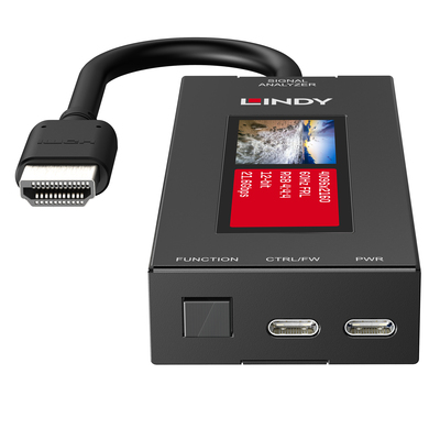 Profesionálny analyzátor HDMI 2.1 signálu s LCD displejom, 8K@60Hz, HDCP2.3, 40Gb/s, USB-C