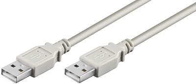 Kábel USB 2.0 A-A M/M 3m, High Speed, sivý, LC
