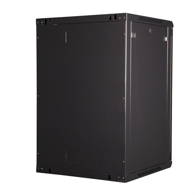 19" Rack na stenu 18U, čierny, 912x600x600 mm (HxWxD), odnímateľné bočnice