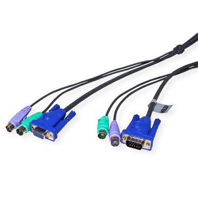 Sada káblov pre KVM VGA M/F, PS2 M/M 3m