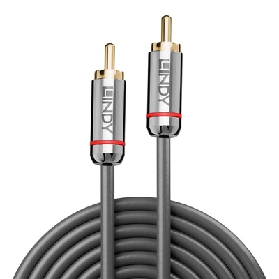 Kábel Cinch 1x audio M/M 5m, digital koax, sivý, pozl. konektor, Slim, Cromo Line